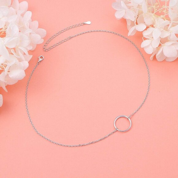Sterling Silver Dainty Choker Necklace Adjustable 13-16 inches Perfect Gift for - Picture 6 of 7